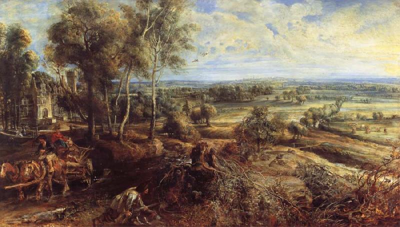 Peter Paul Rubens An Autumn Landscape with a View of Het Steen in the Earyl Morning